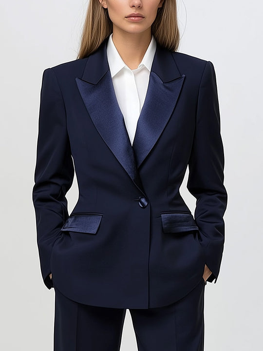 Luxurious Satin Pocket Blazer for Effortless Sophistication