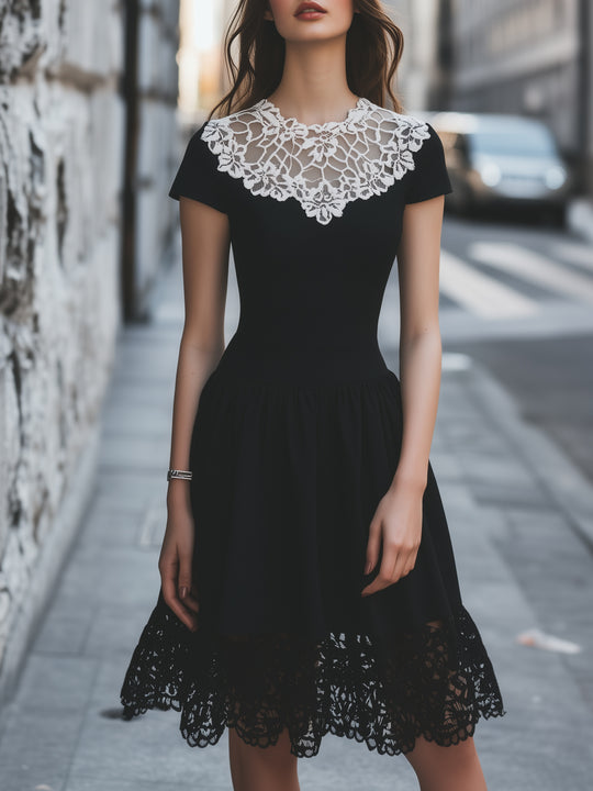 Lace Patchwork Elegant Dress