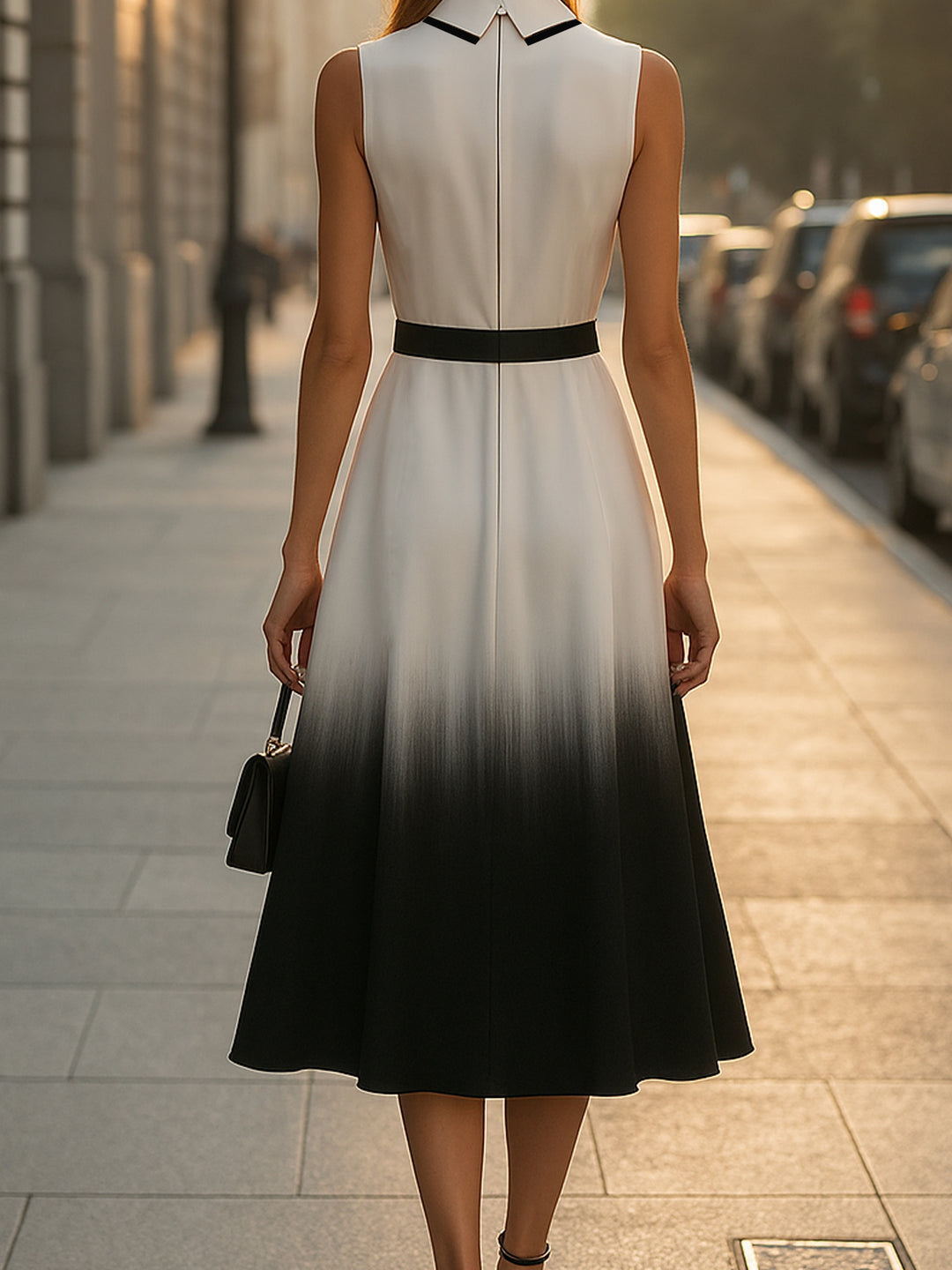 Personalized Collar Gradient Dress