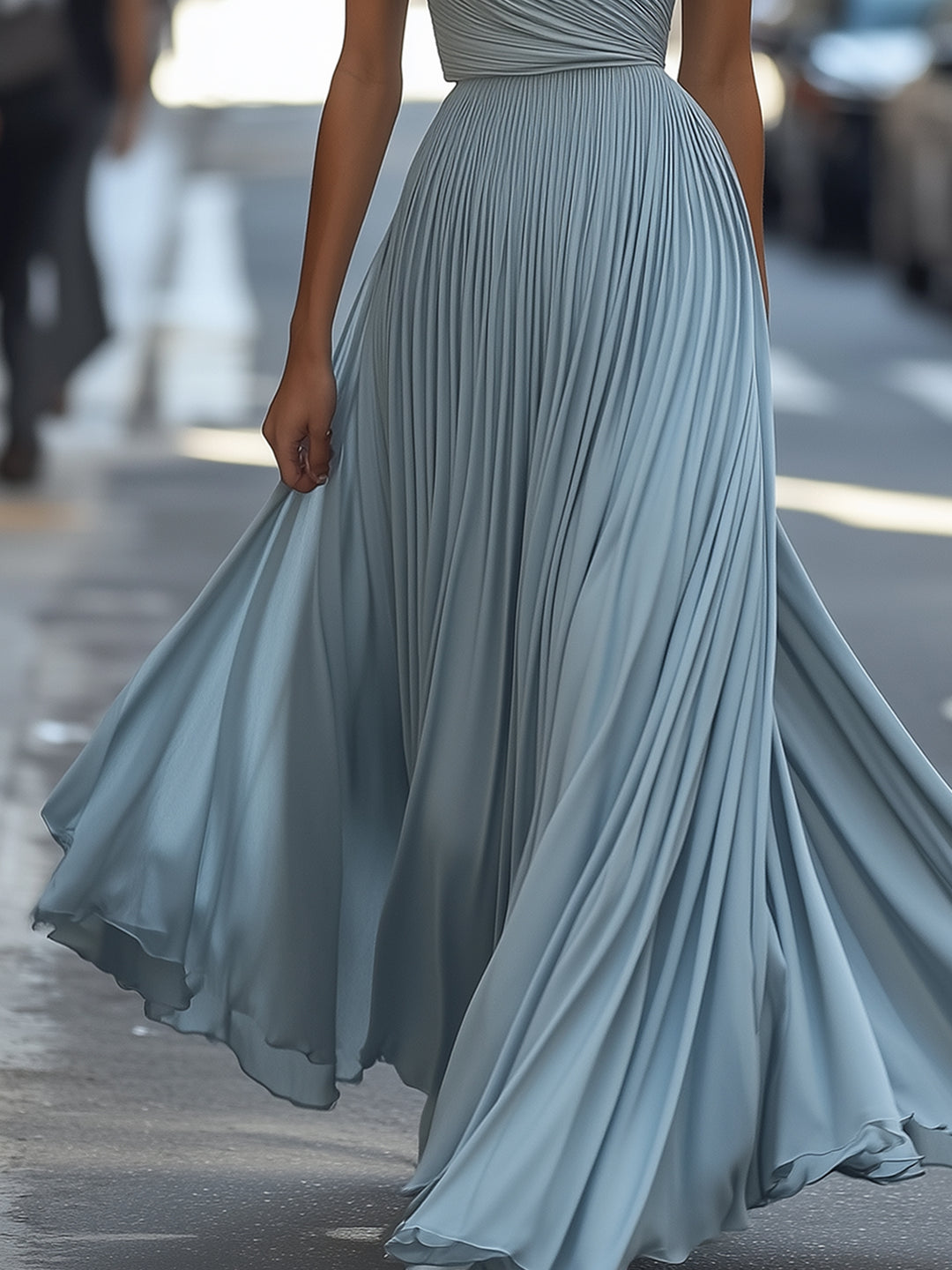 Pleated Elegant Party Dress