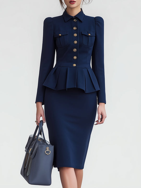 Ruffled Commuter Temperament Bodycon Dress
