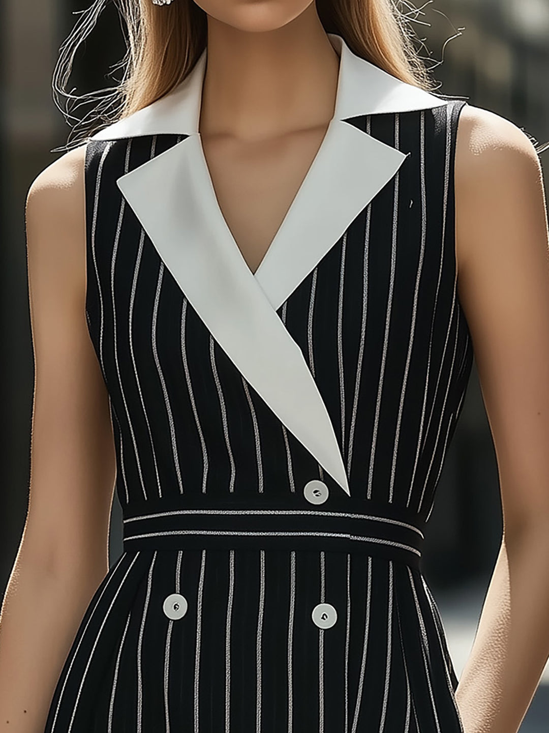 Classic Mini Dress With Contrast Collar