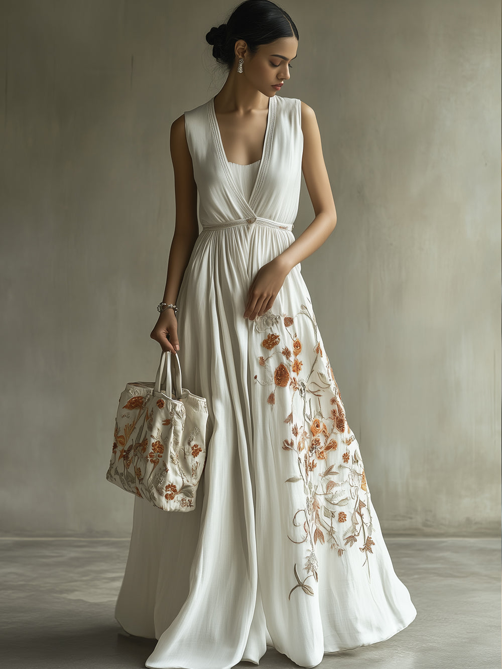 Loose Casual Embroidered Long Dress