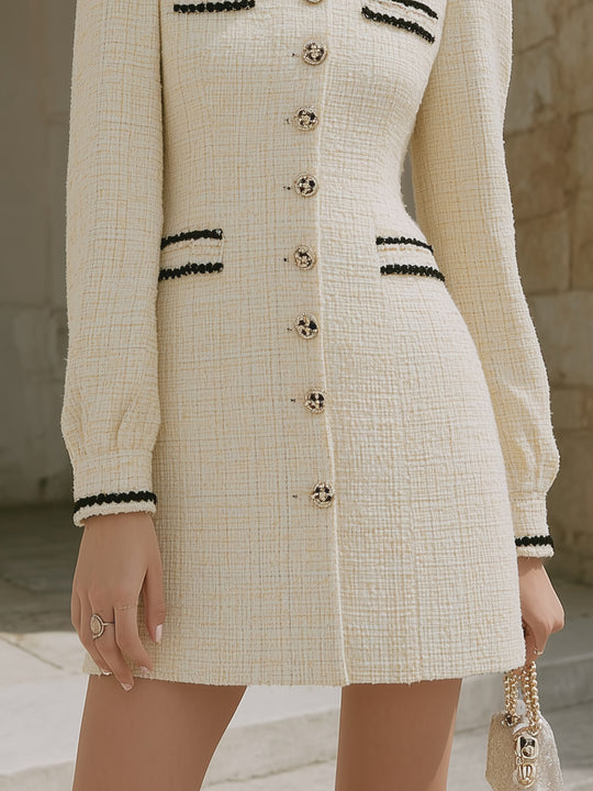 Contrast Color Design Chanel Style Dress