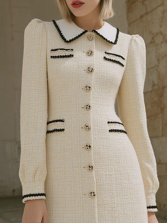Contrast Color Design Chanel Style Dress
