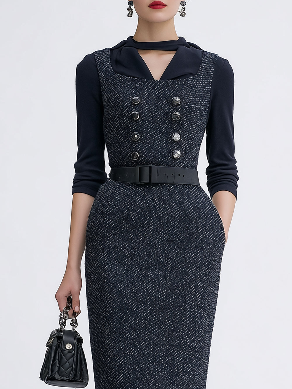 Black Hollow Shirt + Suspender Skirt Set-up