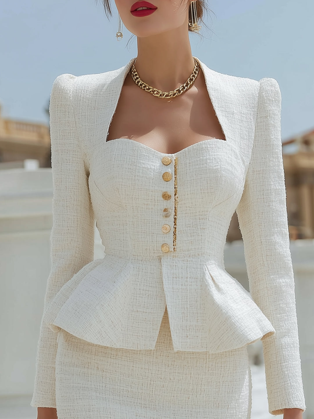 Elegant And Capable Square Neck Dress