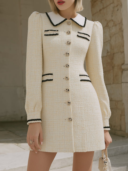 Contrast Color Design Chanel Style Dress
