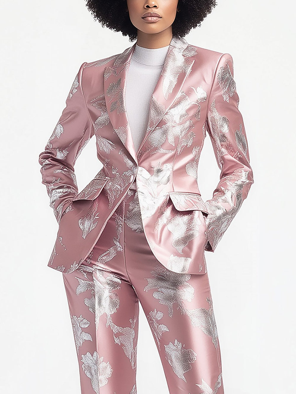 Rosy Glow Floral Suit