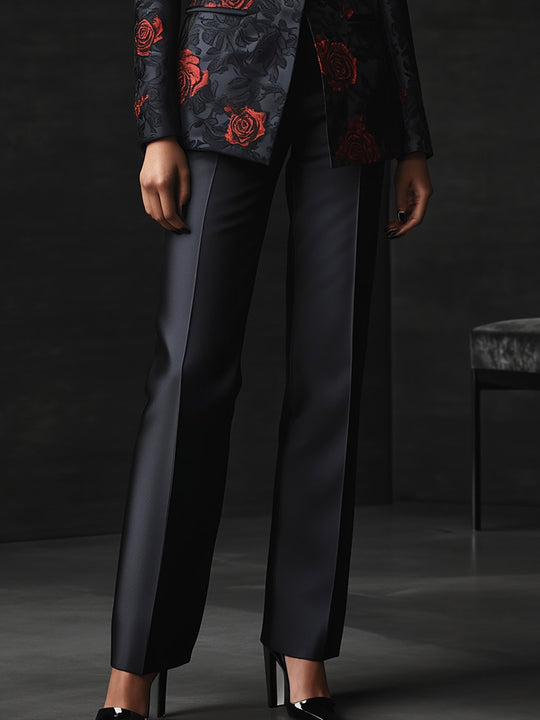 Sophisticated Floral Jacquard Ensemble