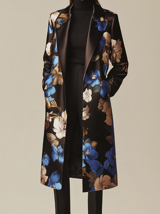 Azure Blossom Satin Coat