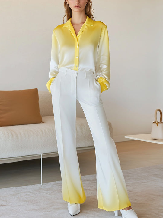 Modern Gradient Satin Shirt and Trousers Set