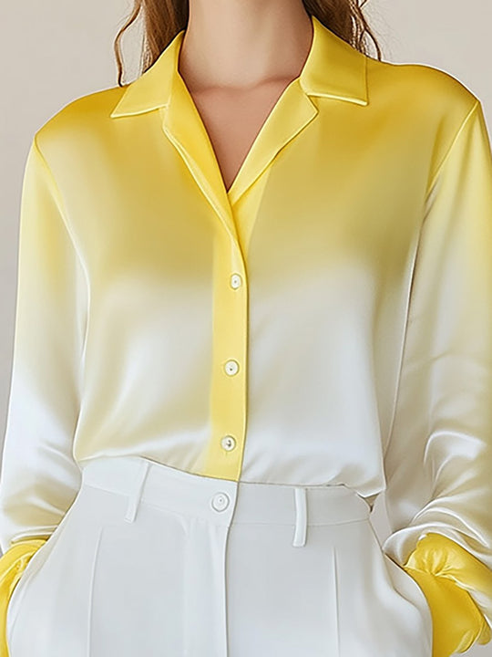 Modern Gradient Satin Shirt and Trousers Set - Shirt