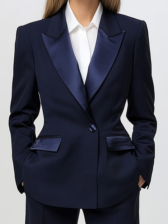 Luxurious Satin Pocket Blazer for Effortless Sophistication