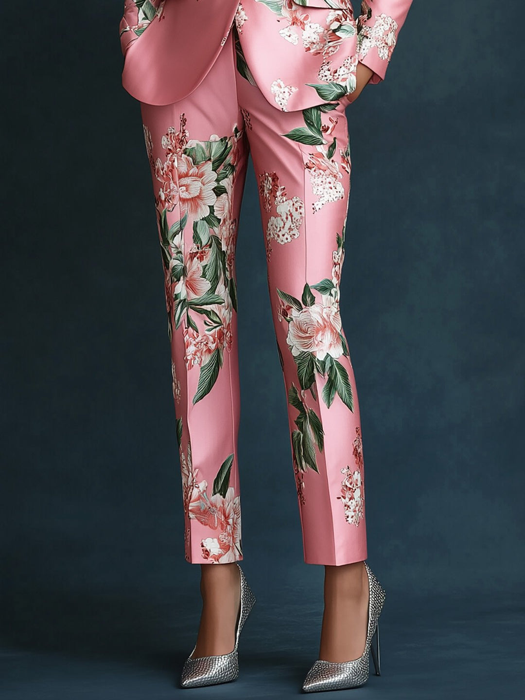 【24-hour shipping】Classic Satin Print Blazer and Pants Set