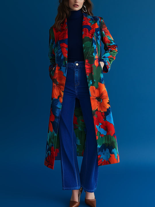 Colorful Petal Patterned Coat