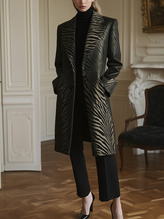 The Satin Zebra Baroque Coat