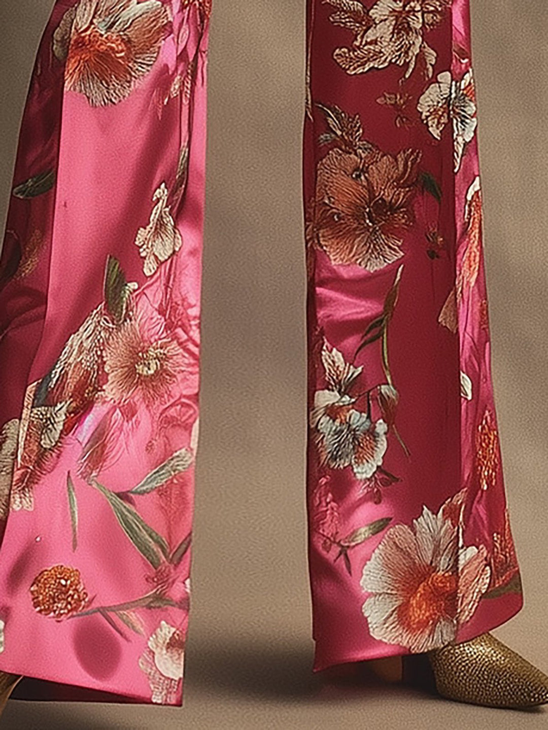 【24-hour shipping】Luxurious Floral Satin Suit - Pants