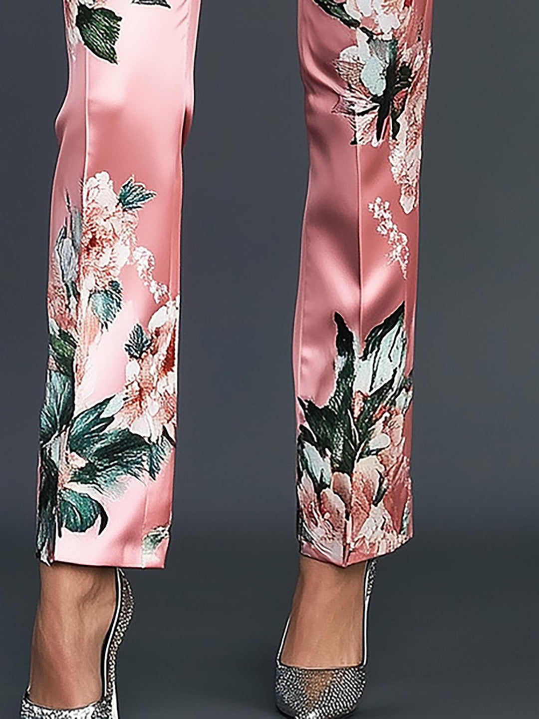 Blossom in Style Pink Floral Satin Suit - Pants