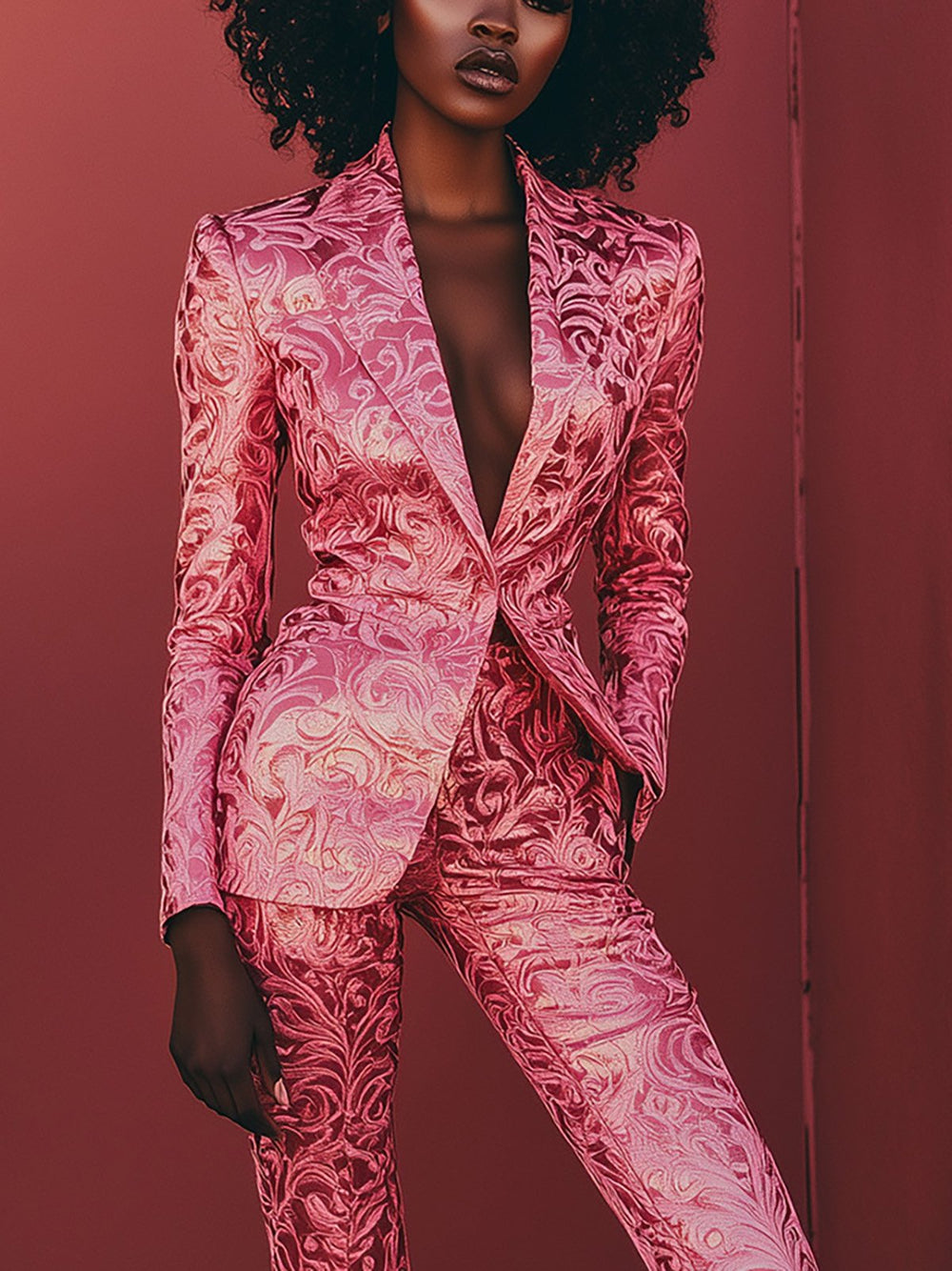 Glamour in Pink Brocade