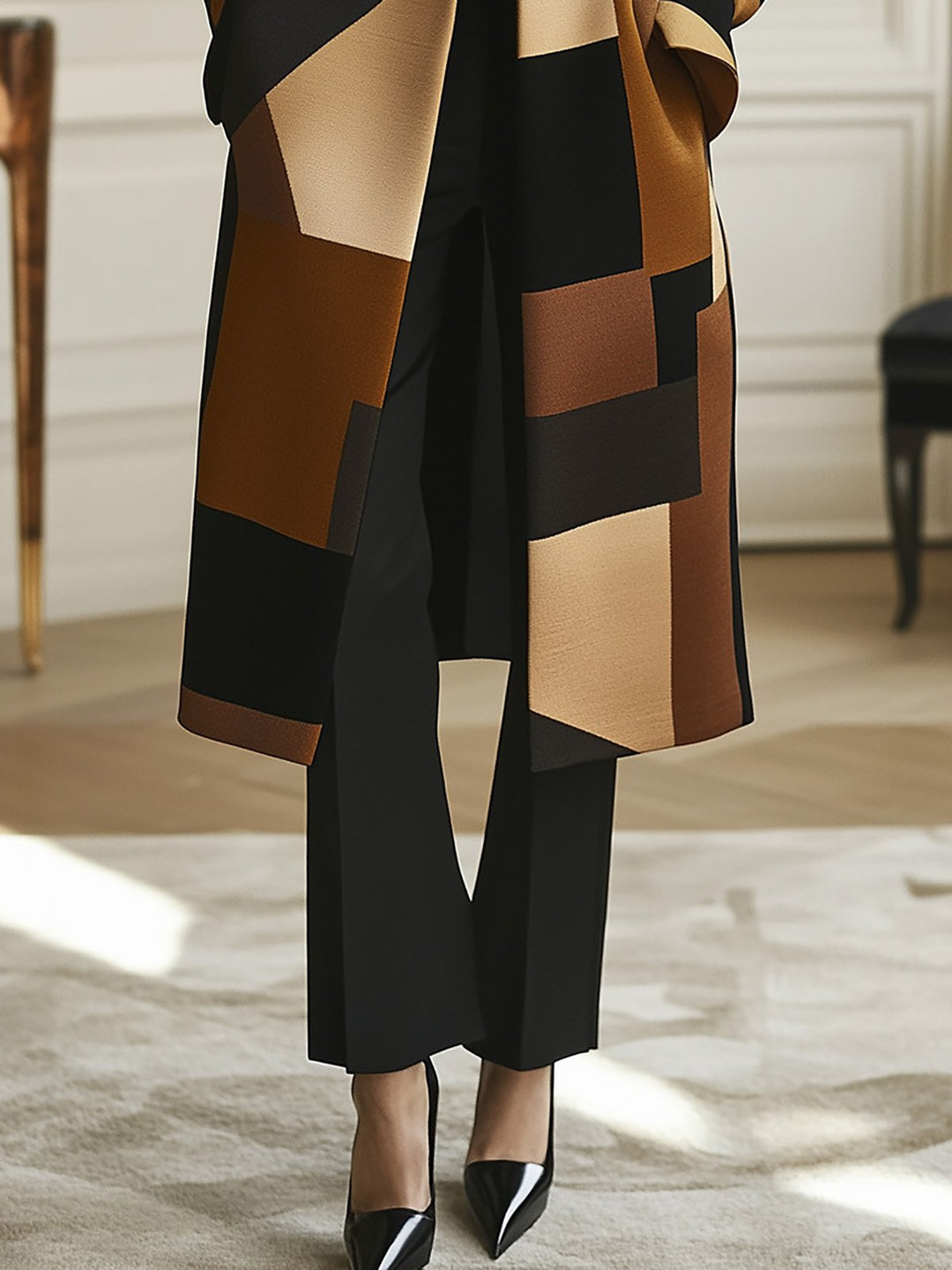 Sleek and Stylish Patchwork Coat