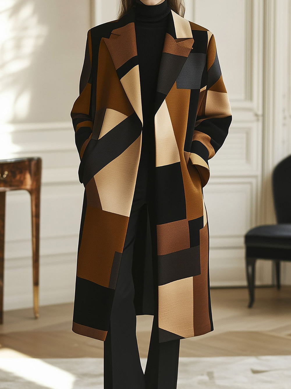 Sleek and Stylish Patchwork Coat