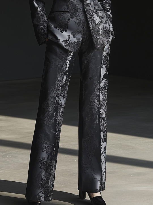 Modern Gothic Satin Damask Suit