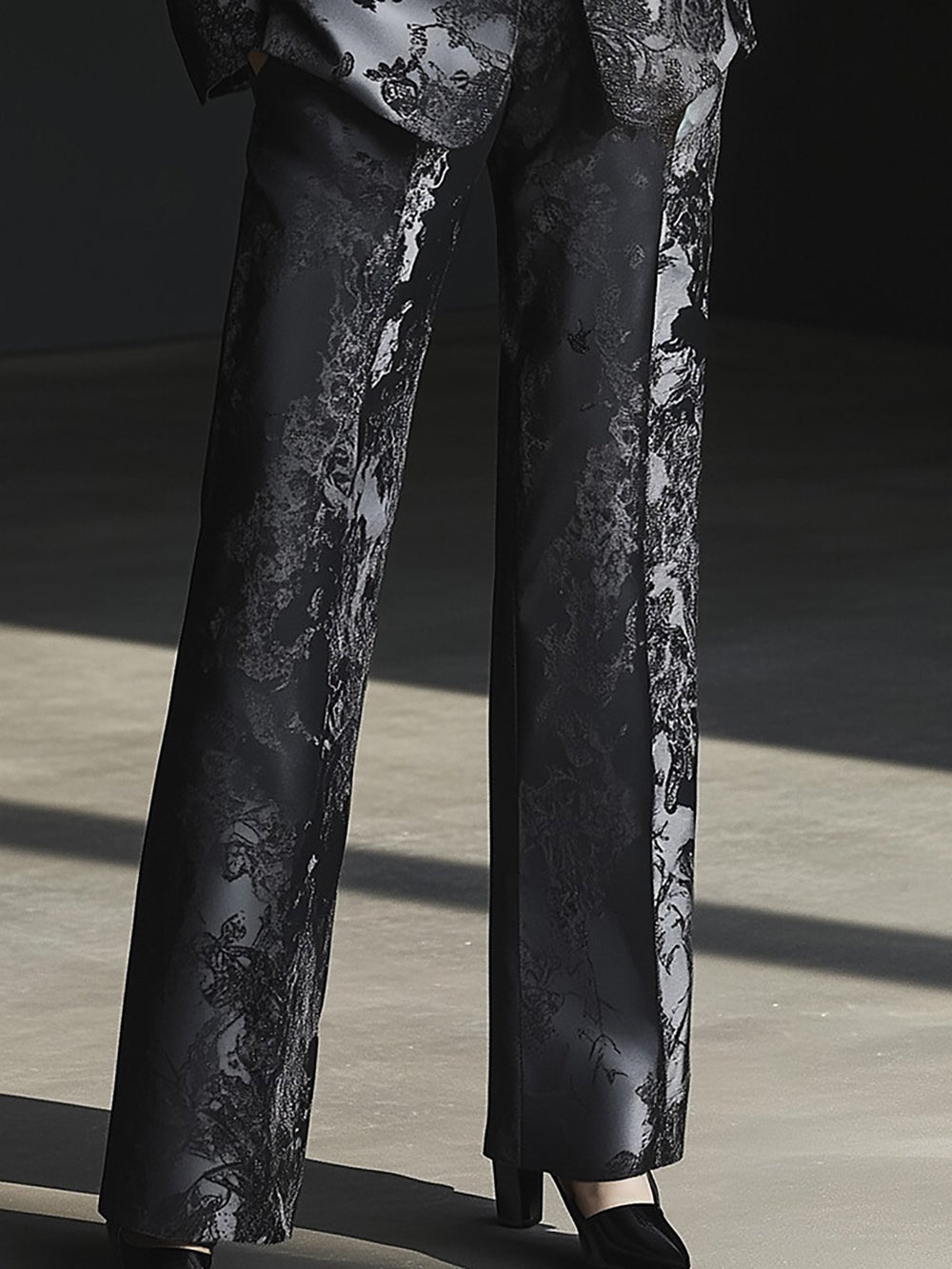 Modern Gothic Satin Damask Suit - Pants