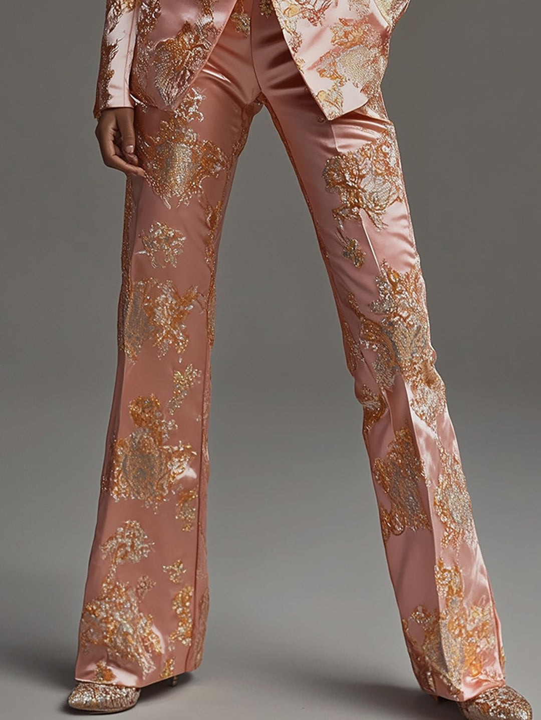 Satin Floral Print Ensemble