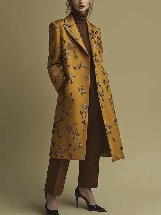 Burnished Floral Satin Coat