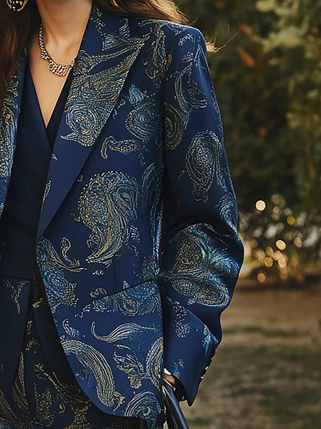 Bold Paisley Satin for the Modern Woman - Blazer