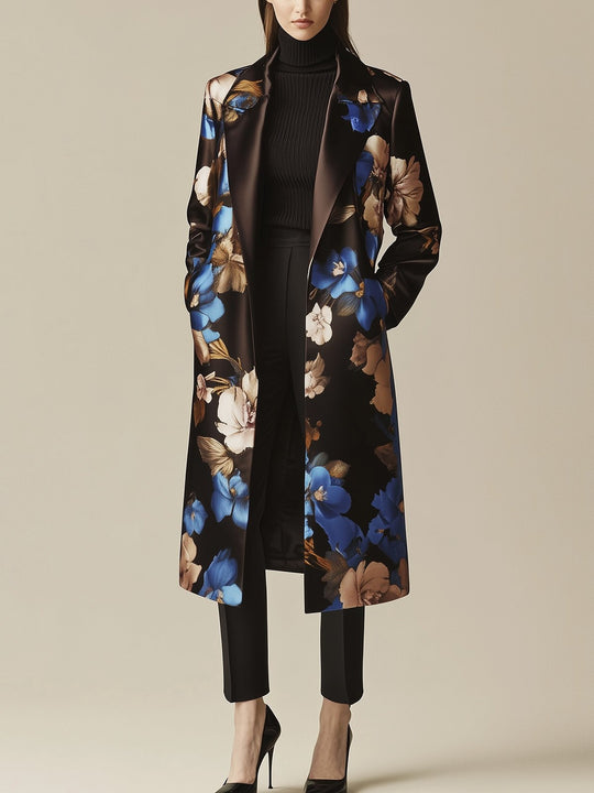 Azure Blossom Satin Coat