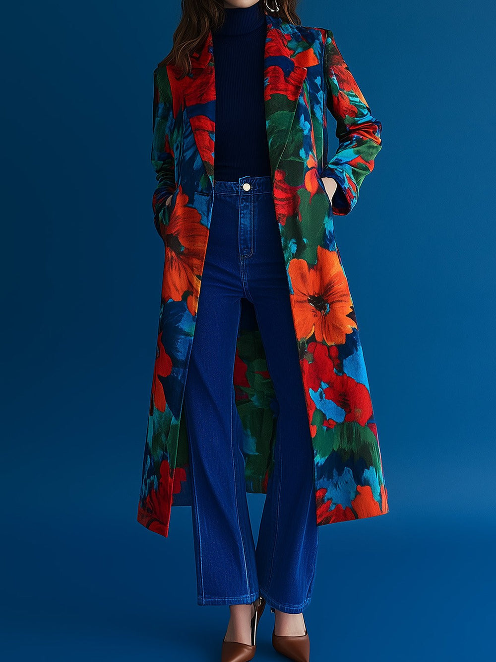 Colorful Petal Patterned Coat