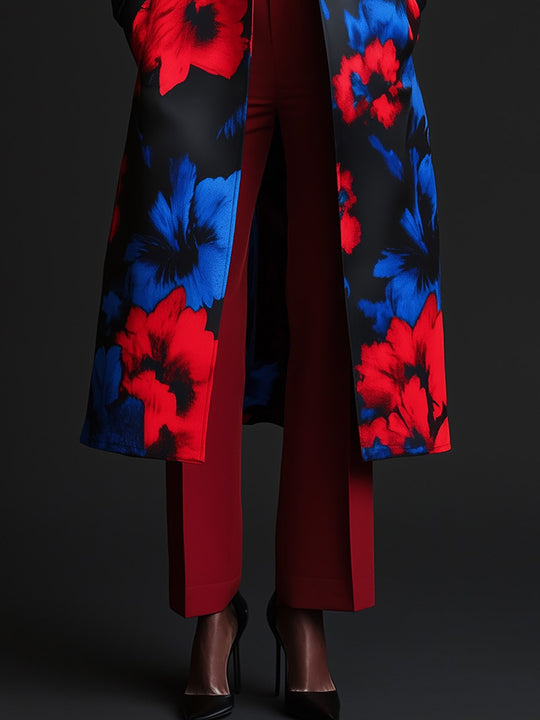 Electric Blossom Satin Overcoat