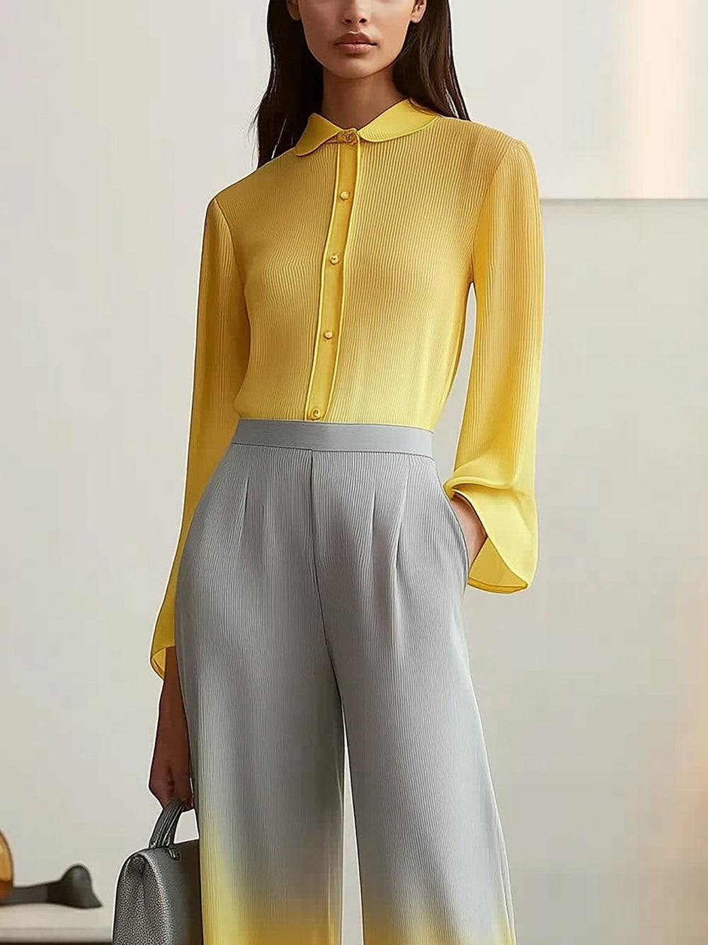 Elegant Gradient Shirt and Pants Set