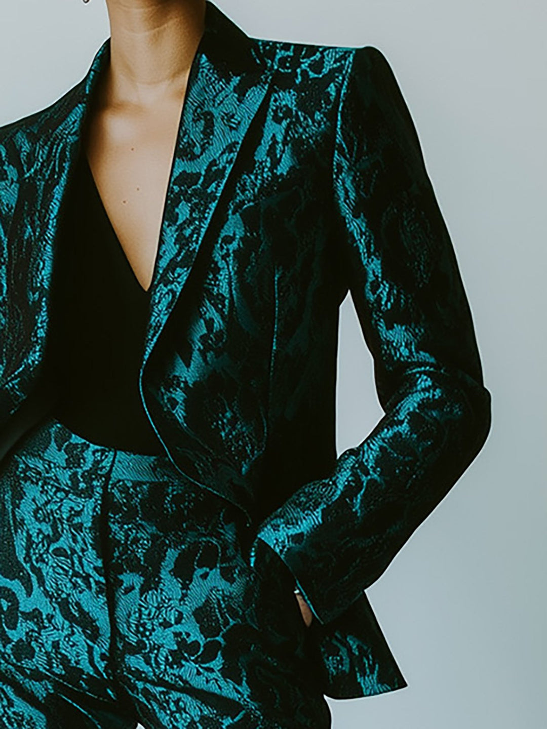 Enchanted Teal Floral Suit - Blazer