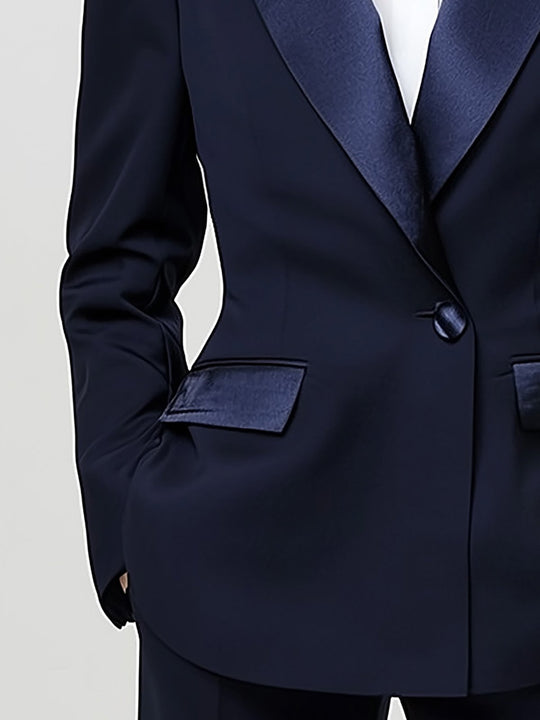 Luxurious Satin Pocket Blazer for Effortless Sophistication