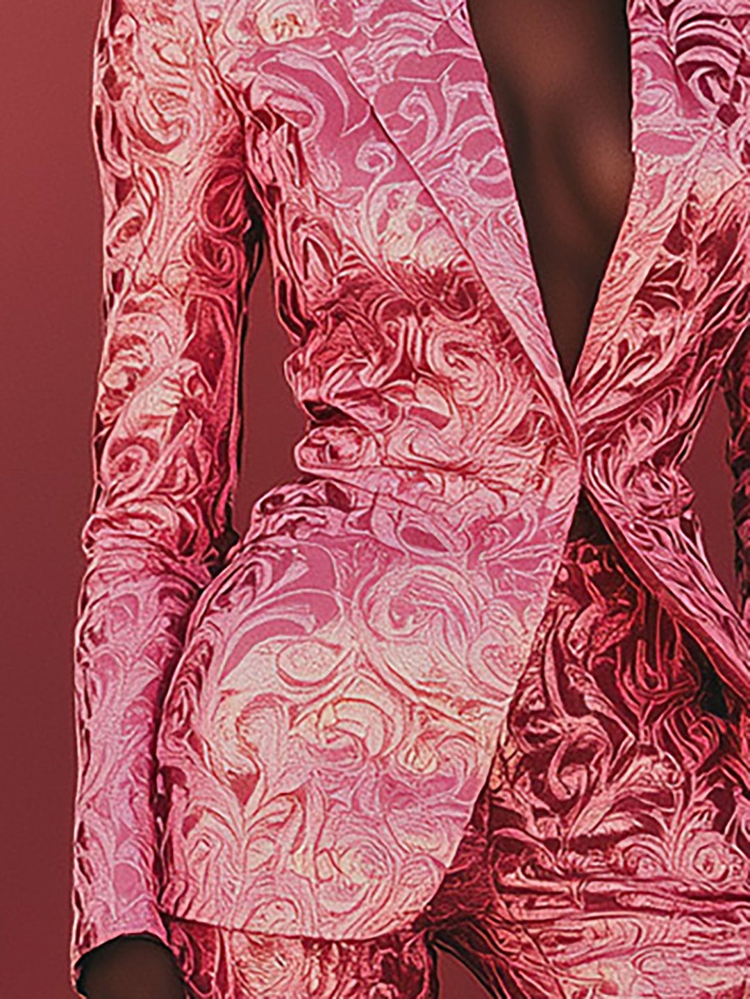 Glamour in Pink Brocade - Blazer