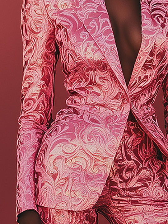 Glamour in Pink Brocade - Blazer