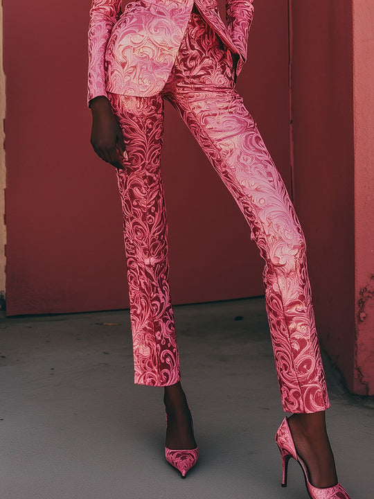 Glamour in Pink Brocade