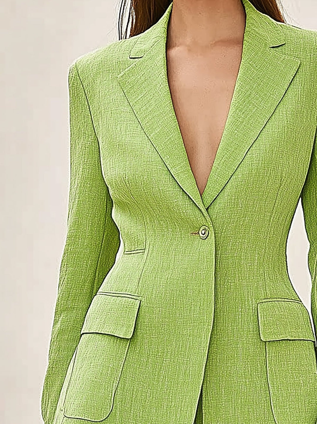 Elegant Mint Green Linen Blazer