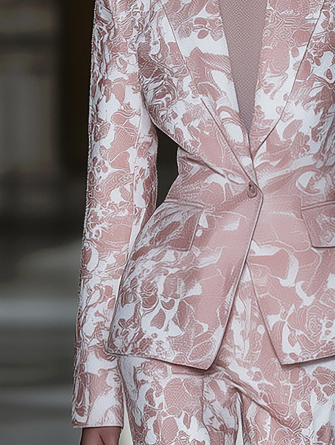 Modern Romance Pink Floral Satin Blazer and Trousers - Blazer