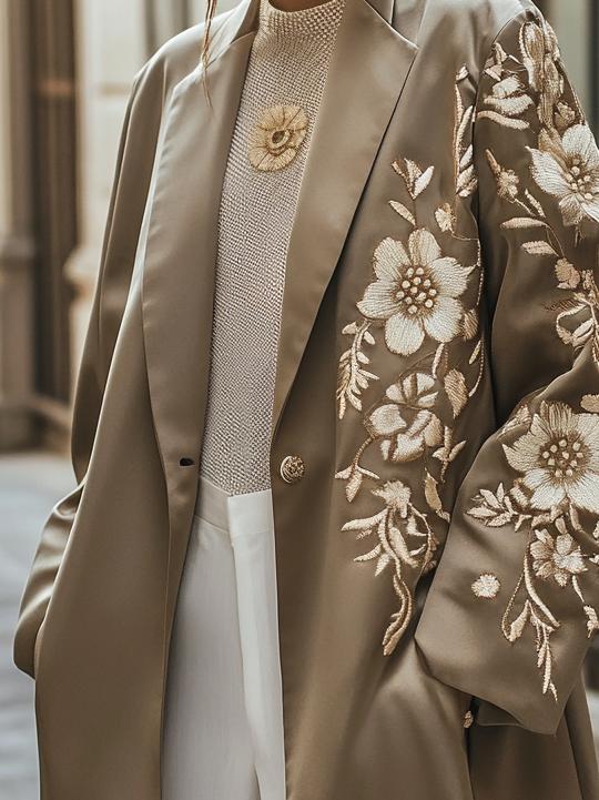 Long Satin Oversized Blazer