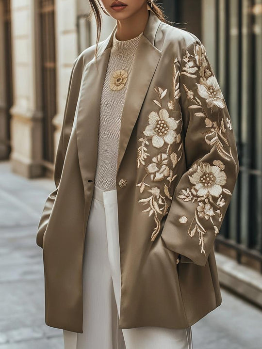 Long Satin Oversized Blazer