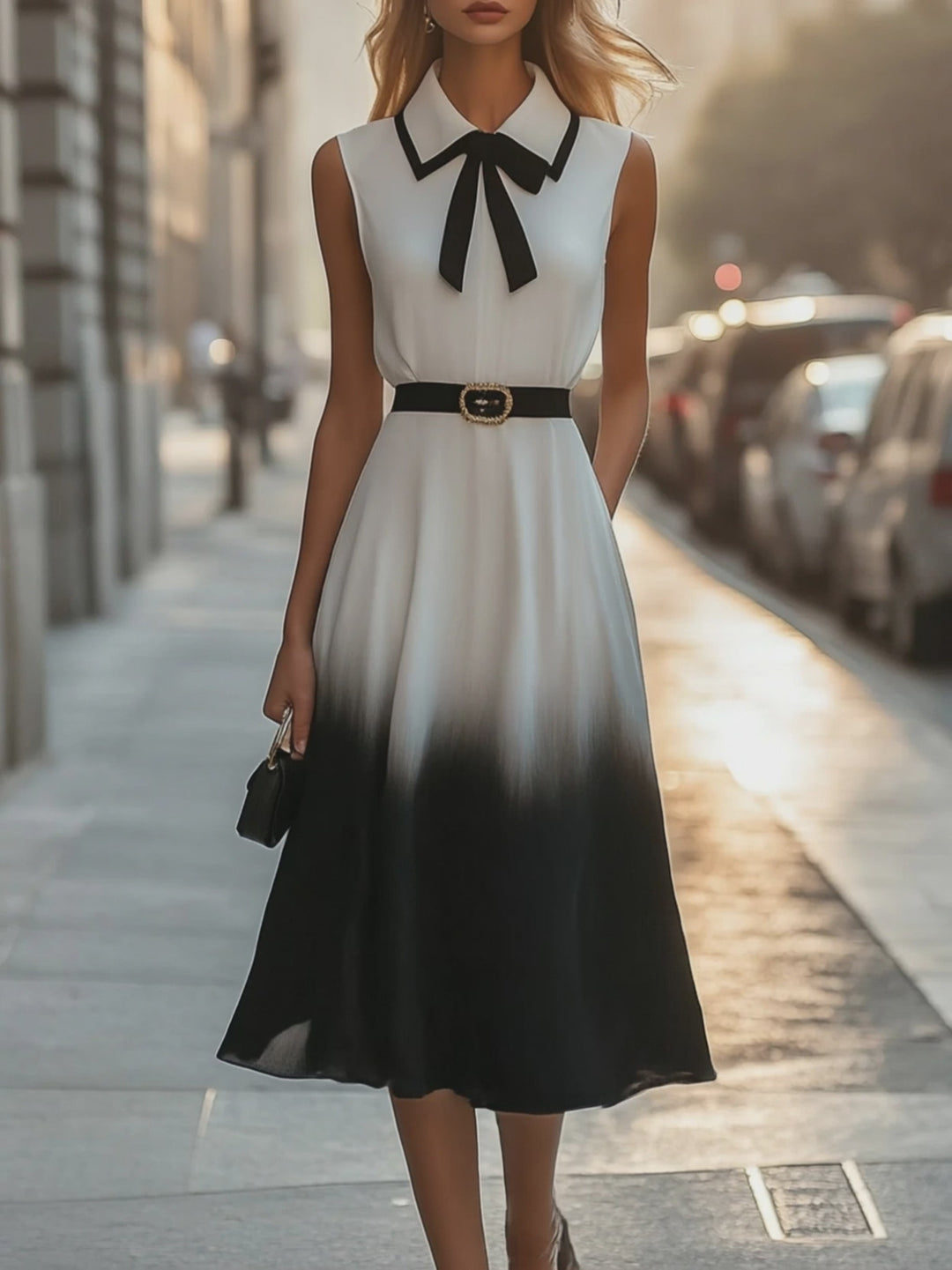 Personalized Collar Gradient Dress