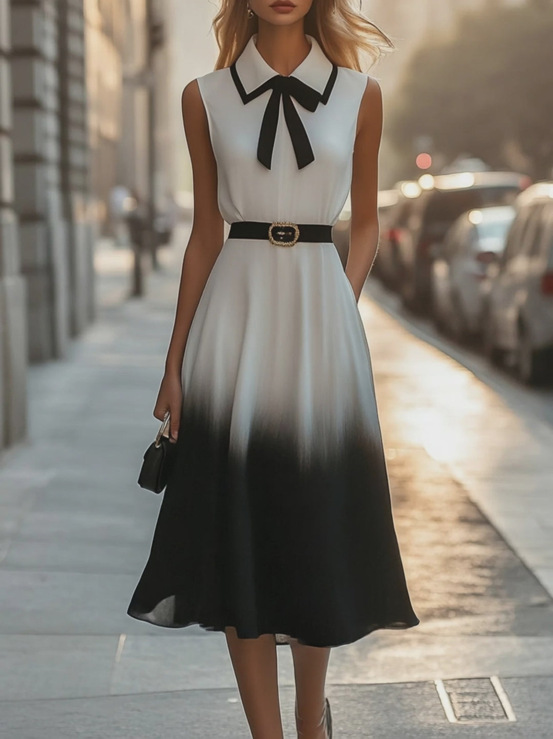 Personalized Collar Gradient Dress